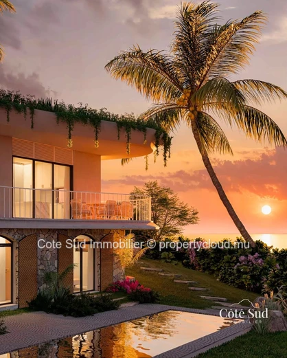 À vendre : villa bioclimatique de luxe en construction - Vue sur le lagon