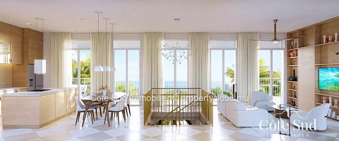 À vendre : villa bioclimatique de luxe en construction - Vue sur le lagon