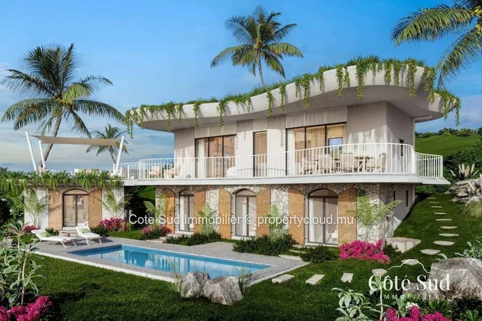 À vendre : villa bioclimatique de luxe en construction - Vue sur le lagon